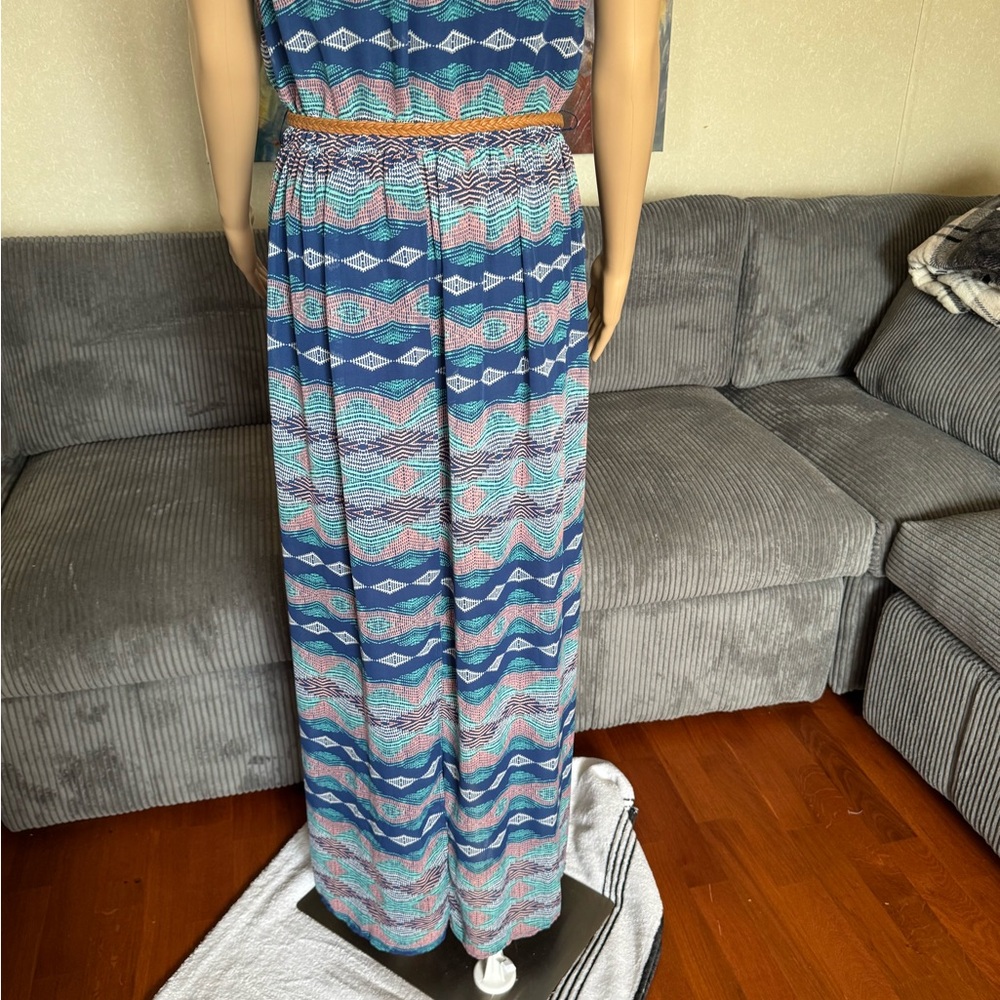 Lily Rose Blue and Pink Maxi Dress - Picture 8 of 15
